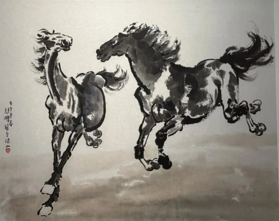 于学周丨丙午观悲鸿画奔马图
